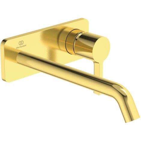 Miscelatore lavabo a parete JOY sporgenza 225 mm Rosone quadrato oro spazzolato, kit 2 IDEAL STANDARD (1/3)