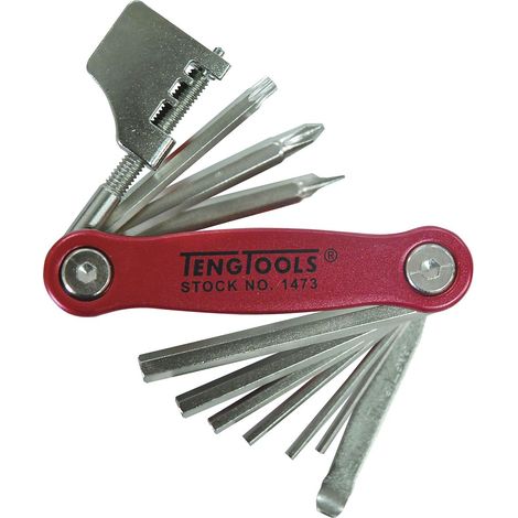 Teng-tools Kit 1473 rouge 11 pièces pour vélo