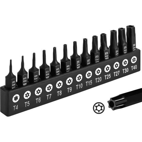 Bit Set Torx 13teilig S2 Stahl T Profil Bohrung 25 mm 25mm(T4-T40) (1/5)