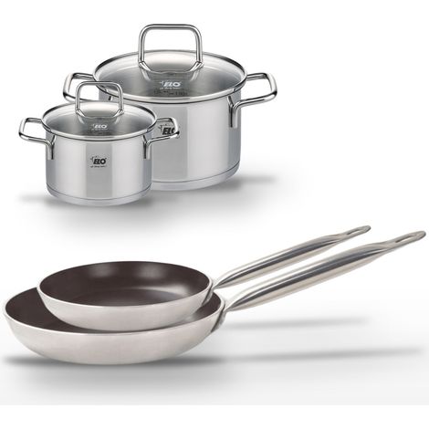 Lot 2 Poêles 28/32cm Elo Bistro Line & 2 Faitouts 12/16cm (1/4)