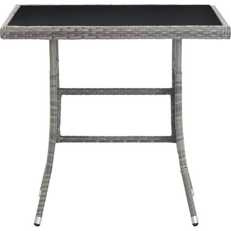 Maison Exclusive - Gartentisch Grau 80x80x74 cm Poly Rattan