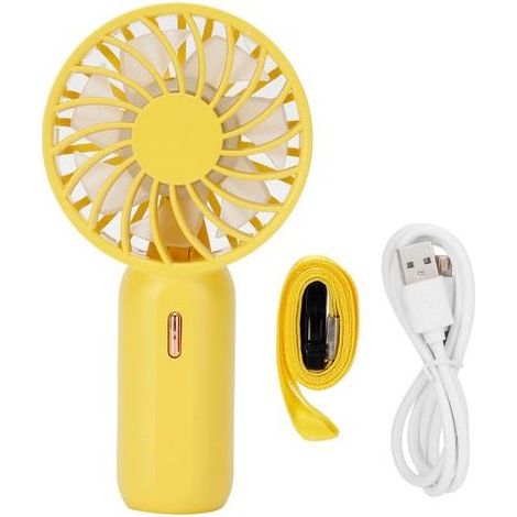Mini-USB-Ventilator mit einstellbarer Geschwindigkeit, gelb, für Zuhause und Büro (1/5)