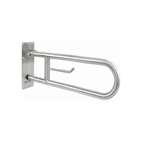 Barre articulée avec porte-rouleau - NOFER Options : 800 mm (acier inoxydable satiné)