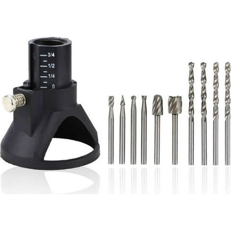 Kit 11 pièces fraises HSS défonceuse RV, accessoires Dremel multifonction, guide rotatif outil polyvalent, lot de mèches coupe-bois. (1/5)