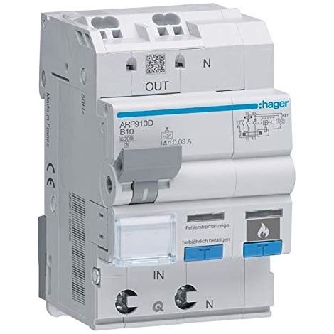 HAGER ARF910D AFDD/FI-LS 1P+N B-10A 30MA TYPA