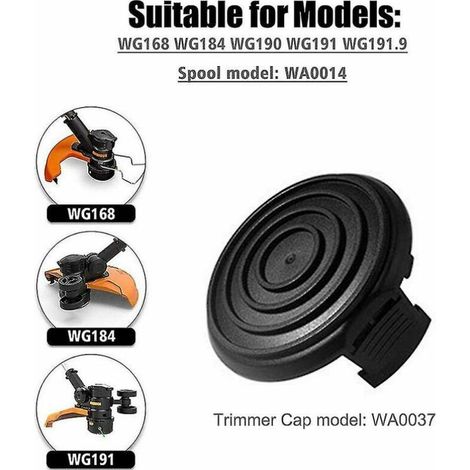 Lot de 4 couvercles de bobine Wa0037 compatibles avec le désherbeur Worx WG184 WG168 WG190 (1/4)