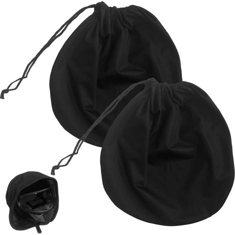 Lot de 2 sacs à casque moto 47x43cm, imperméables, noirs (1/5)