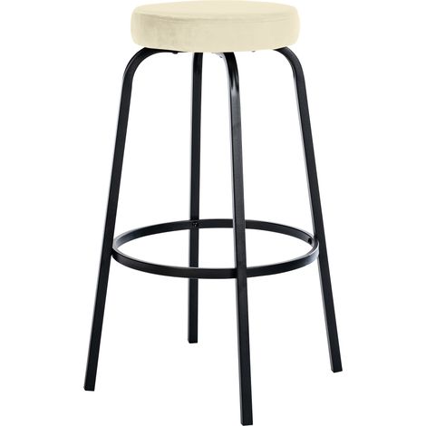 Sgabello Bar Kamari crema Velluto