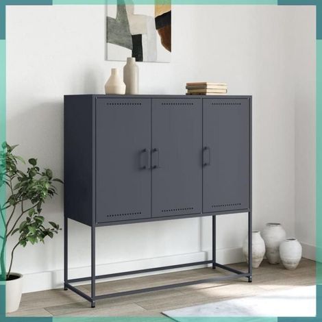Buffet haut - 846538 - Anthracite - Acier - 100,5 x 39 x 107 cm (1/5)