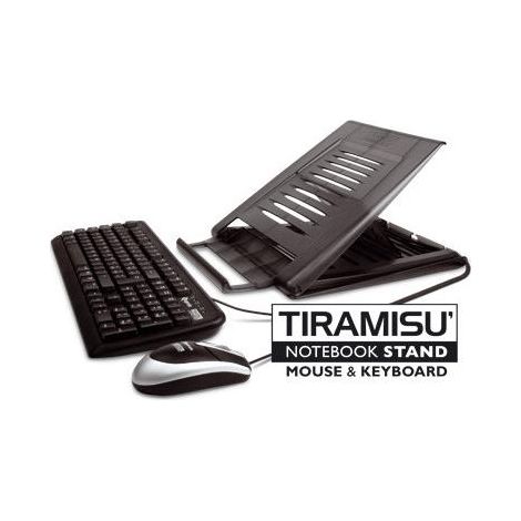 Hamlet XTMS100KM Tiramisù Notebook stand with keyboard and mouse Schwarz