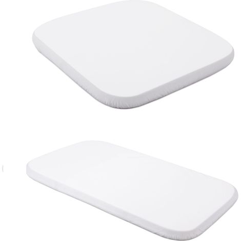 Waldin Set 2 Sábanas Bajeras Jersey Cuna 7 en 1, 73 x 73 cm, Blanco