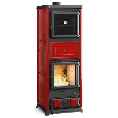 La Nordica – Poêle à bois avec four raccordable 11.8 kW – Volume de chauffe 338 m³ – Rendement 86.4 % – Système de combustion post-combustion (1/2)
