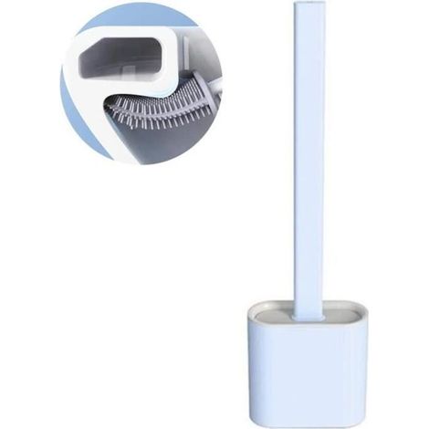 Brosse De Toilette Révolutionnaire Brosse WC Silicone Plate,Brosse De Toilette avec Support, Brosse De Toilette TPR pour Salle