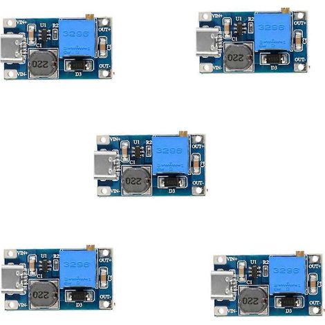 5 Stück 2A DC-DC Aufwärtswandler mit Typ-C-USB-Anschluss