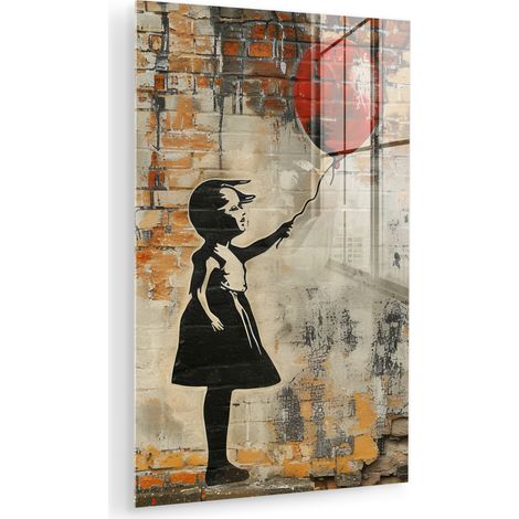CUADRO DE METACRILATO Graffiti - Banksy - Chica - Arte callejero Cuadros Para Dormitorio 60x90 (1/5)