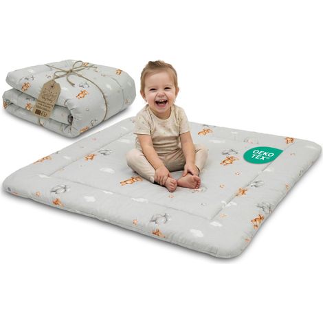 Tapis de Jeu Bébé 100 x 100 cm matelassé – Couverture d'Éveil Pliable et Lavable à 30 degrés pour Chambre Salon Parc (1/5)