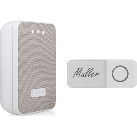 Funkklingel mit Batterie, Namensschild & Blinklicht LED, Reichweite 150m (1/5)