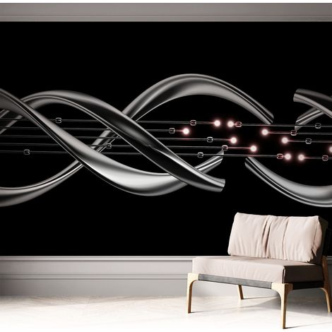 Papier peint adhésif décoratif avec colle pour salon chambre à coucher et bureau Design moderne et facile à poser Motif tressé 312x219 cm (1/5)