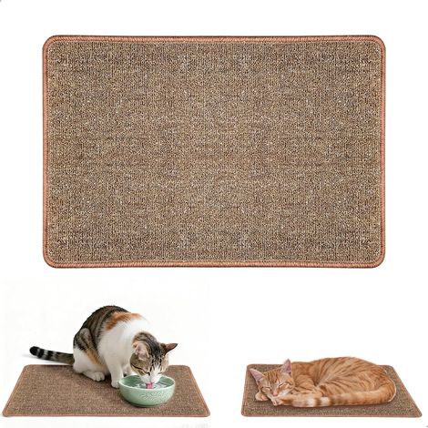 Tapis Sisal, Tapis Griffoir Chat Tapis Jeu Chat, Griffoir Résistant 60x40 cm, Antidérapant et Lavable, Protection Canapé Multifonction en Couleur Café (1/5)
