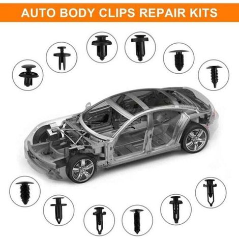 Clips Voiture 240 Pcs Rivet Clips Plastique Fixation pour Auto Voitures Panneaux de Portes Garnissages de Portes Pare-chocs Clips (1/4)