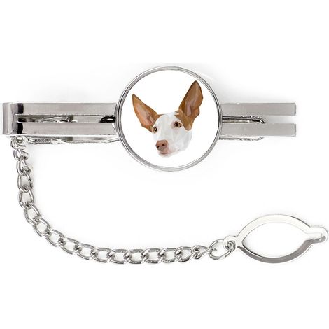 Podenco ibicenco - pinza de corbata geométrica con foto e inscripción Art-Dog (1/4)