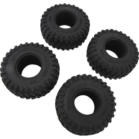 Pneus en caoutchouc RC 2,2 pouces, résistants et durables, noirs, pour voiture RC SCX10 1/10. (1/5)