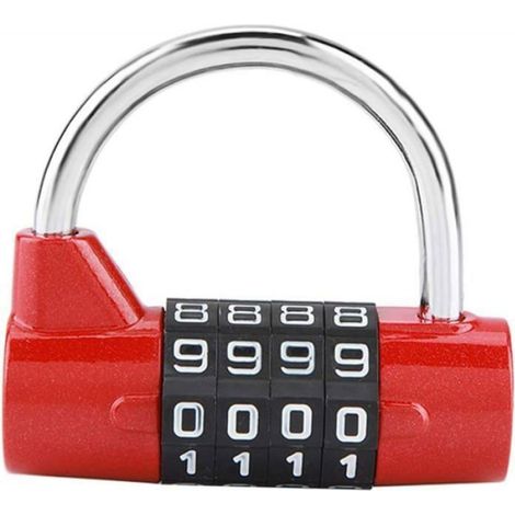 Cadenas À Code 4 Chiffres - Verrouillage Sans Clé - Pour Porte Armoire Coffre Boîte - Zinc Allié - Noir - 1 Pièce (1/4)