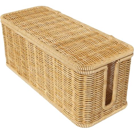 Boîte Range-Câbles Cache-câbles Tressé Protecteur Boîte Support Panier Gestion de Cordons Tressé Main Pour Bureau, Prise, TV, Sol, Table, Étagère, Armoire, Extérieur, Intérieur, Bureau à (1/5)