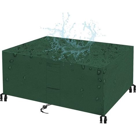 Funda para muebles de jardín, 420D de alto rendimiento, impermeable, cortavientos, transpirable, a prueba de polvo y resistente a los rayos UV, verde, 120 x 120 x 74 cm (1/5)