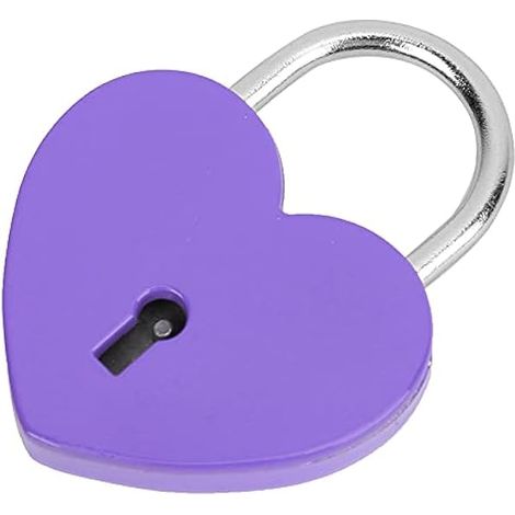 Cadenas Métallique Coeur Violet 45X59Mm avec Clé (1/5)