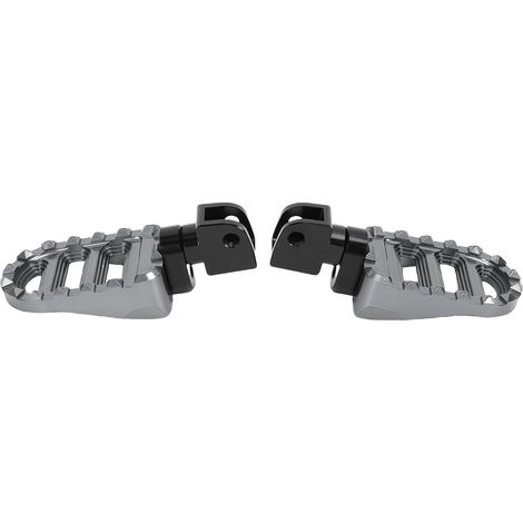 Repose-pieds Avant Pédale de Repose-pieds - Avant Gauche et Droit en Alliage d'aluminium 12 Dents de Remplacement Antidérapant Meteor 350 350 - Larges Rotatifs à 360° (GREY) (1/5)