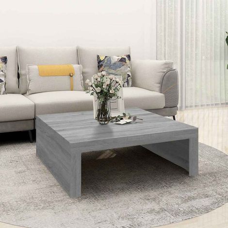 vidaXL Mesa de centro madera de ingeniería gris Sonoma 100x100x35 cm (1/5)