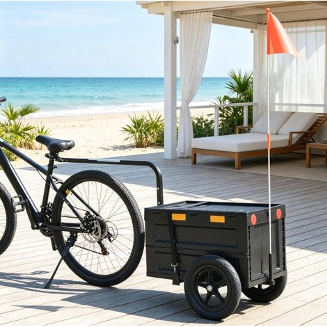 65L Anhänger Fahrrad Fracht Transport Trolley Faltbare Kunststoffhülle (1/5)