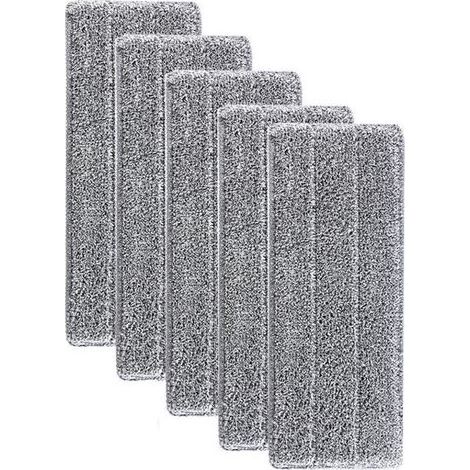 pair Serpillères en Microfibre pour Balai Lave-Sol Housse de Nettoyage de Rechange Vadrouille La Tête de Ménage de Vadrouille pour Balai Plat Nettoyage en Microfibre 33x12mm，5PCS (1/5)