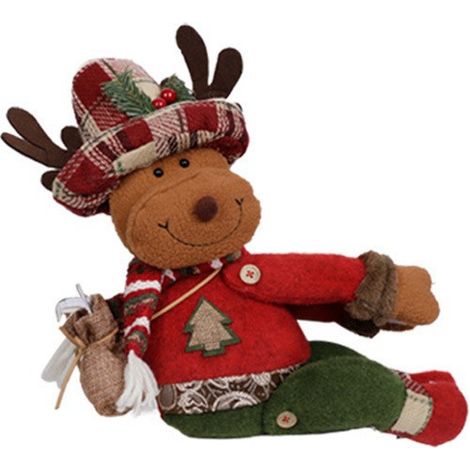 Weihnachtliche Gardinenclips, Vintage-Karogardinendekorationen, Vorhänge mit altem Mann, Schneemann und Rentier, seitliche Gardinenumarmungen