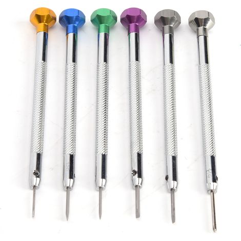 Kit d'outils de démontage et de réparation de montres, comprenant un tournevis en aluminium et des outils pour horlogers. (1/5)
