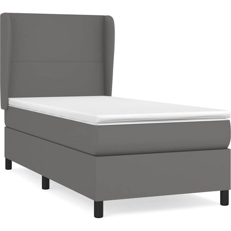 Maison Exclusive - Cama box spring con colchón cuero sintético gr (1/5)