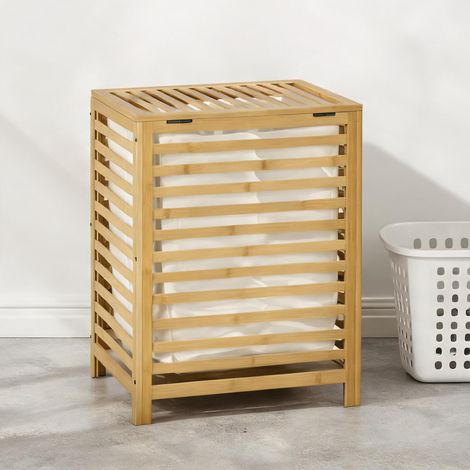 Accessoire de nettoyage bois naturel en bambou 50 x 36 x 60 cm (1/5)