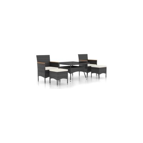 Ensemble à Manger de jardin 9pcs résine tressée et verre trempé (1/5)
