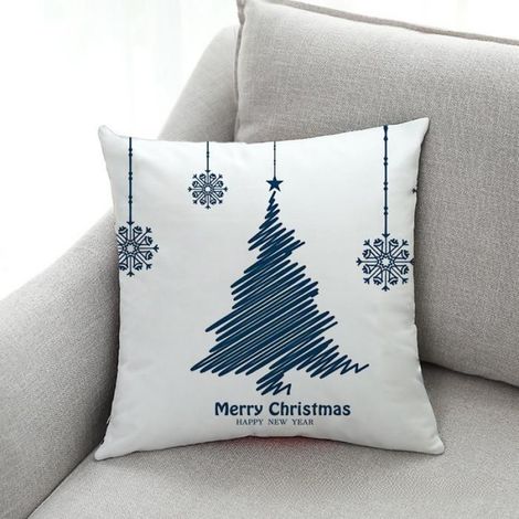 Housse de coussin de voiture en velours super doux de la série Noël, coussin de canapé, oreiller de maison (1/5)