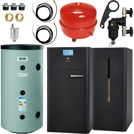 De Dietrich – Pack chaudière à granulés 24 kW – Silo 200L – Ballon tampon 200L – Accessoires inclus – Rendement 90%