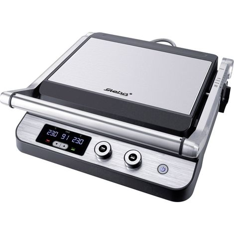 STEBA 187200 FG120 Grill de contact - 1800 W - Surface de cuisson antiadhésive: 2 x 27 x 24 cm - Inox et noir (1/5)