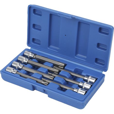 Kit 7 embouts étoile Torx mâle longs T25-60, carré 3/8, coffret de rangement, pour réparation auto (1/5)