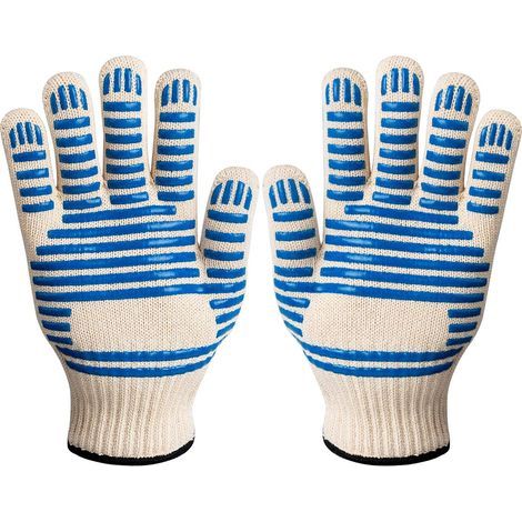 Gants de Barbecue, Gants de Four Double Résistant à la Chaleur 350°C, Gants Silicone Antidérapants BBQ pour Le Soudage de Cuisson, Grillades, Cuisson au Four, Cheminée, Gants de Cuisine - S (1/5)