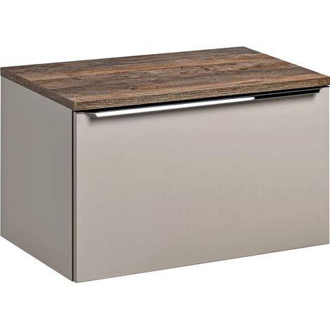 Waschtischunterschrank 80cm PUEBLA-56-TAUPE in taupe mit Vintage Oak, B/H/T ca. 80,4/48,5/46 cm (1/5)