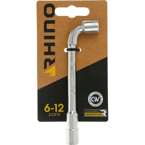 Rhino 2832 - Pipa sboccata, chiave tubularia-diametro 8 mm, impronta 6/12 punte, realizzata in acciaio (cromo vanadio al cromo), diverse misure disponibili, NC (1/3)