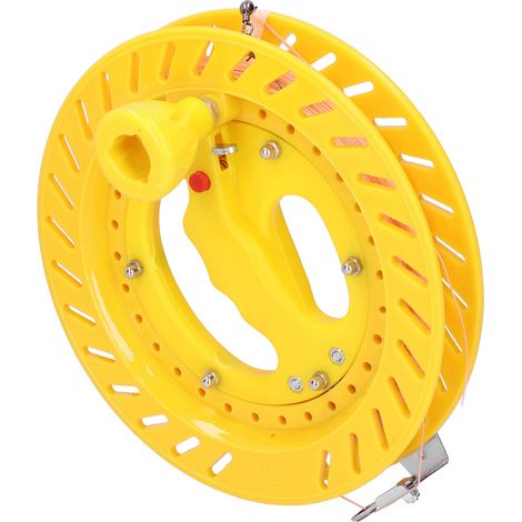 Bobine de Ligne pour Cerf-Volant avec Poignée - 200m Fil Nylon - Roue ABS Jaune 20cm - Accessoire Vol Pratique (1/5)