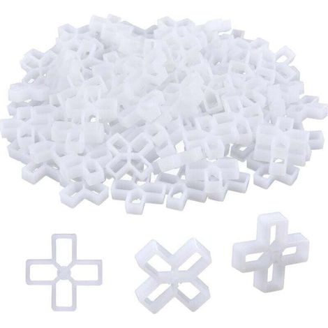 Separadores de baldosas de 10 mm, 1000 unidades. Juntas de nivelación en forma de cruz para pavimentos. Espaciadores para baldosas. Tarro para baldosas de pared. (1/4)