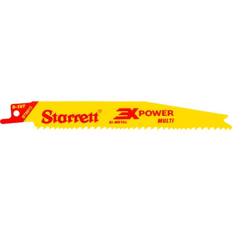 Starrett BT96-5 Bi-Metal Tapered Reciprocating Saw Blade for Wood, 228mm Length, 6 TPI, Pack of 5 (1/3)