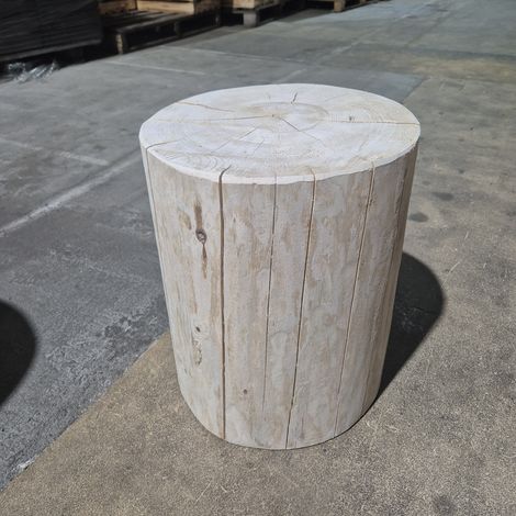 grosser Holzstamm Sitzhocker gehobelt Höhe ca 40-42cm Durchmesser ca 32-36cm (1/5)